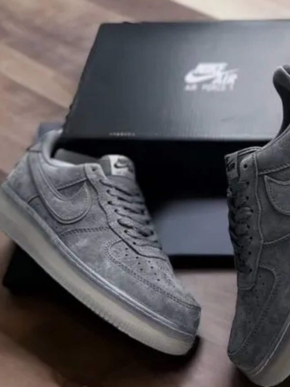 Nike Air Force 1 Grey Suede Sneakers